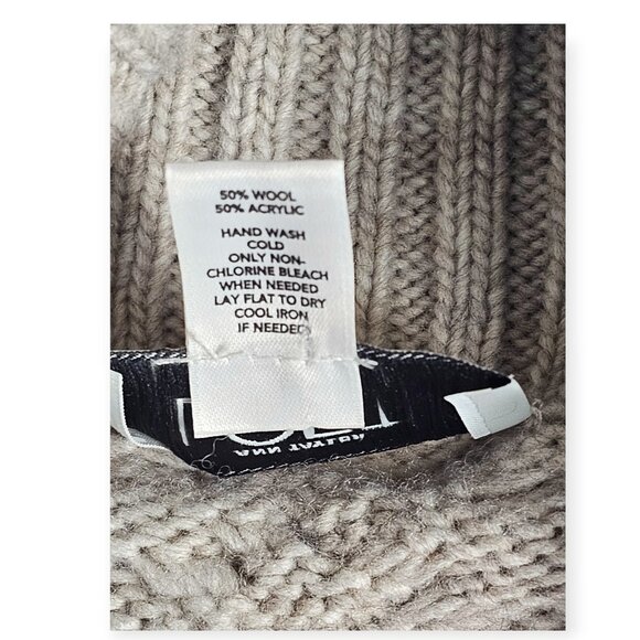 Ann Taylor LOFT | Long Knit Cardigan | Women's | XL | Beige | Cable Knit Duster - Picture 8 of 9